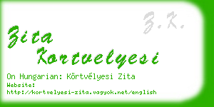 zita kortvelyesi business card
